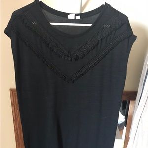 Black Tee with Black pattern on the top